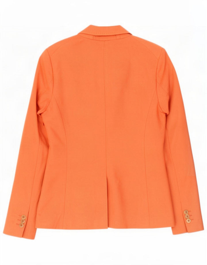 Massimo Dutti Womens 1 Button Blazer Jacket EU 38 Small Orange Cotton