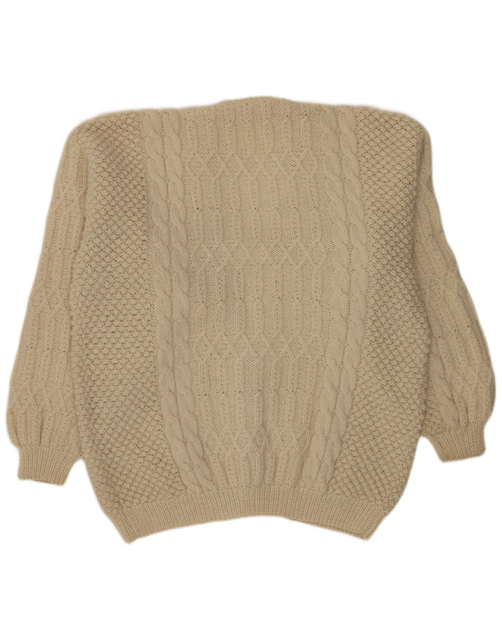 Vintage Mens Cardigan Sweater XL Off White