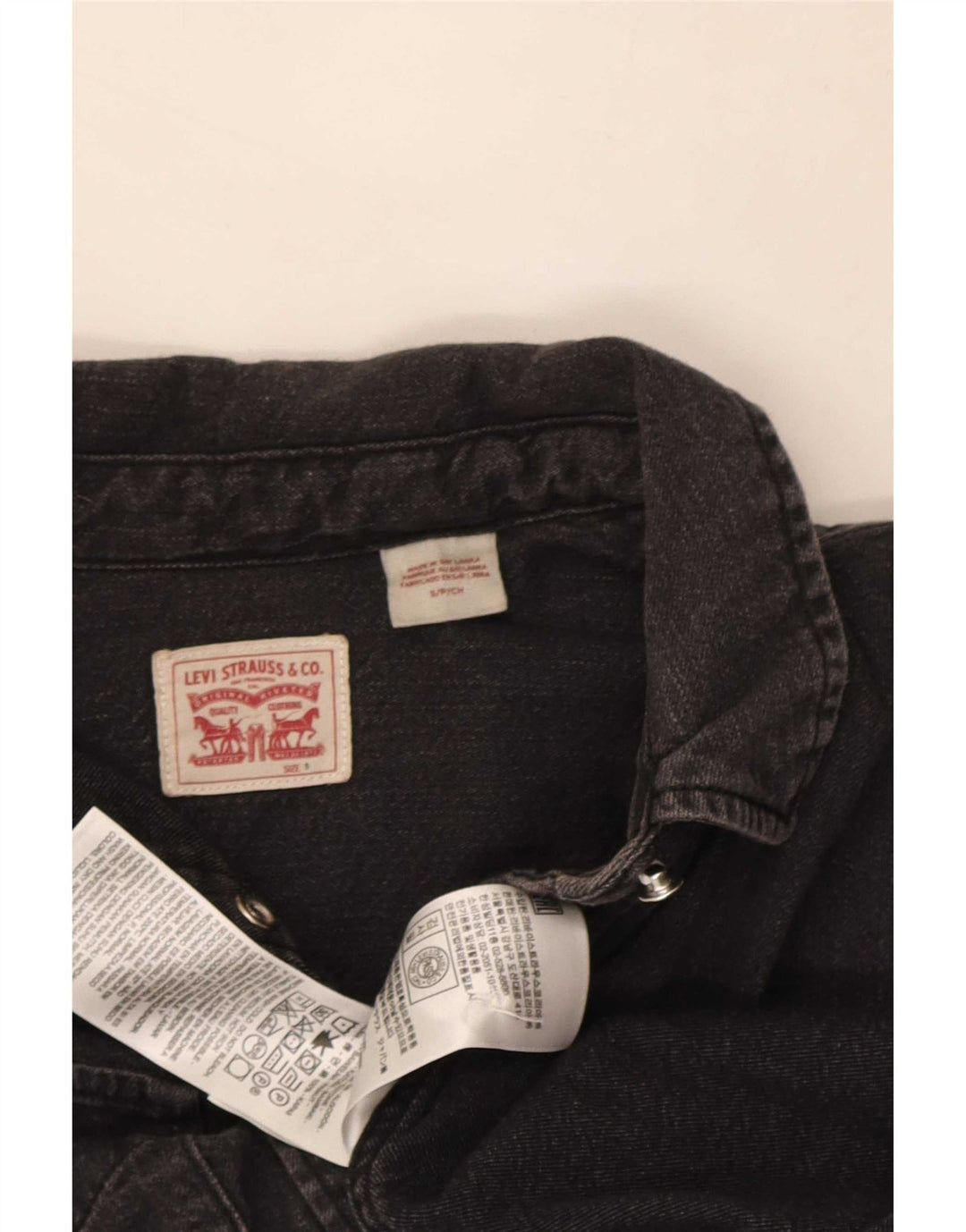 Levi's Womens Denim Shirt UK 10 Small Black Cotton