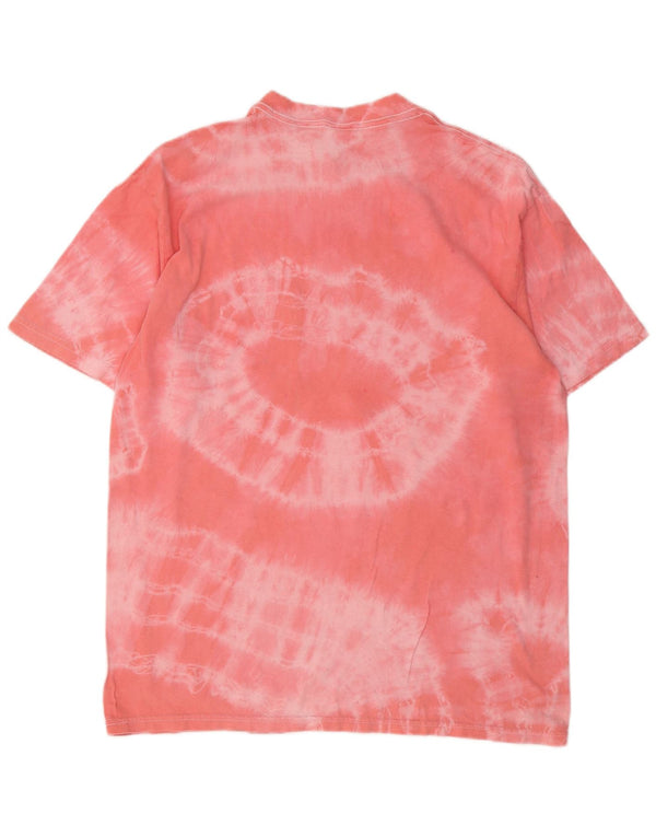 Dickies Mens T-Shirt Top Large Pink Tie Dye Cotton