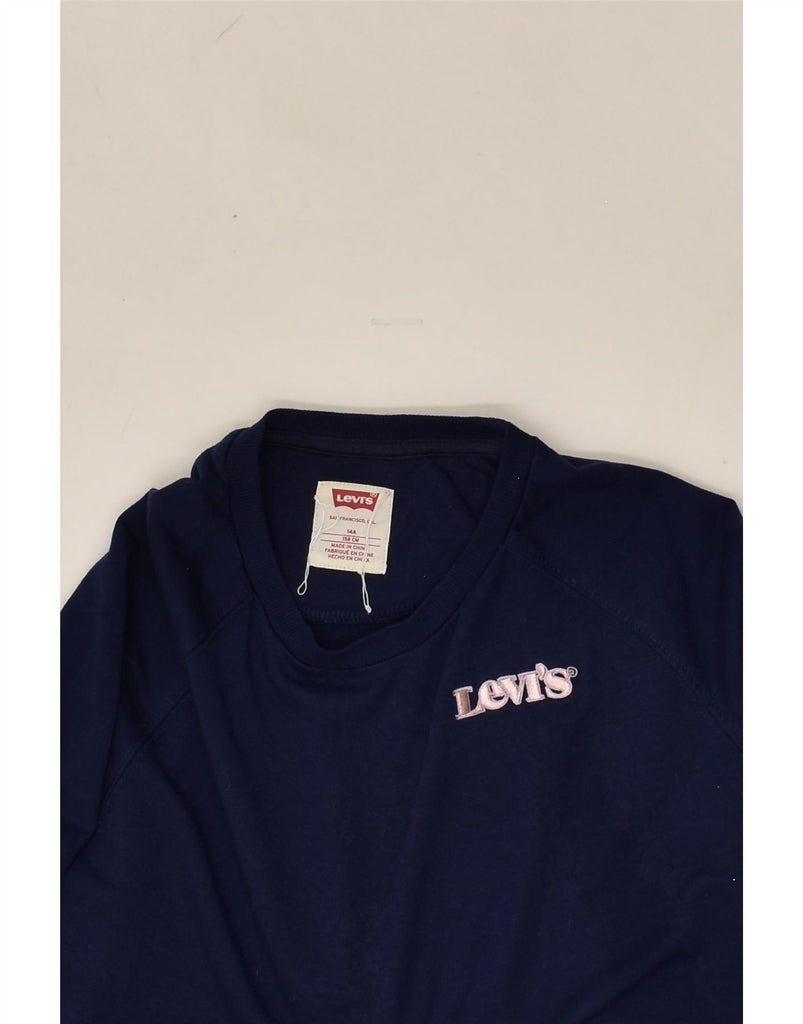 LEVI'S Girls Sweatshirt Jumper 13-14 Years Navy Blue | Vintage Levi's | Thrift | Second-Hand Levi's | Used Clothing | Messina Hembry 