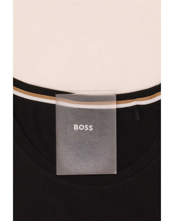 Hugo Boss Mens T-Shirt Top Medium Black Cotton