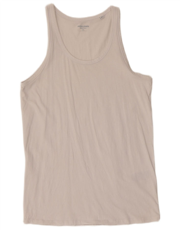 Jack & Jones Mens Vest Top 2XL White Cotton