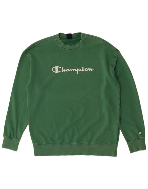 Champion Mens Graphic Sweatshirt Jumper 2XL Green Cotton