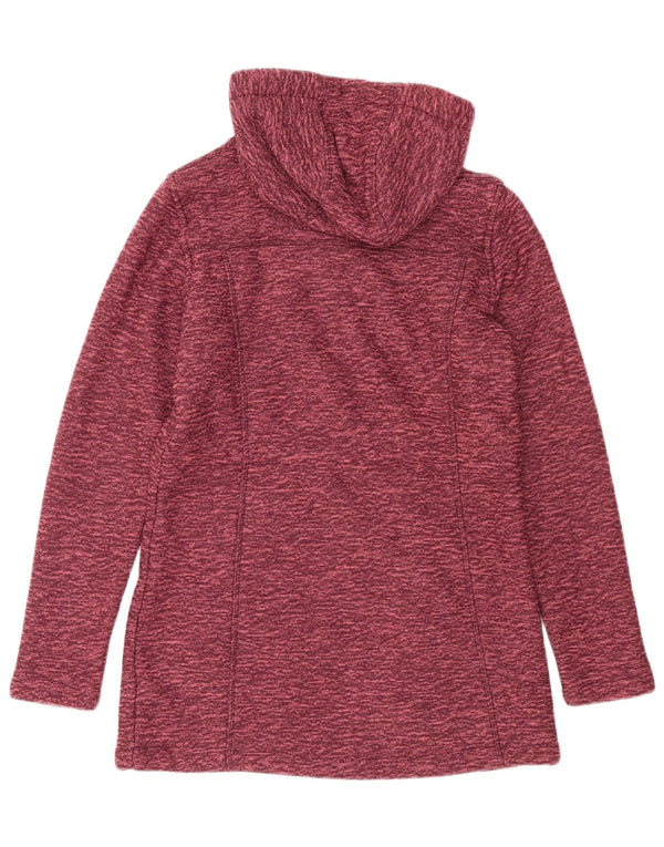 Mountain Warehouse Womens Zip Hoodie Sweater UK 8 Small Burgundy Flecked