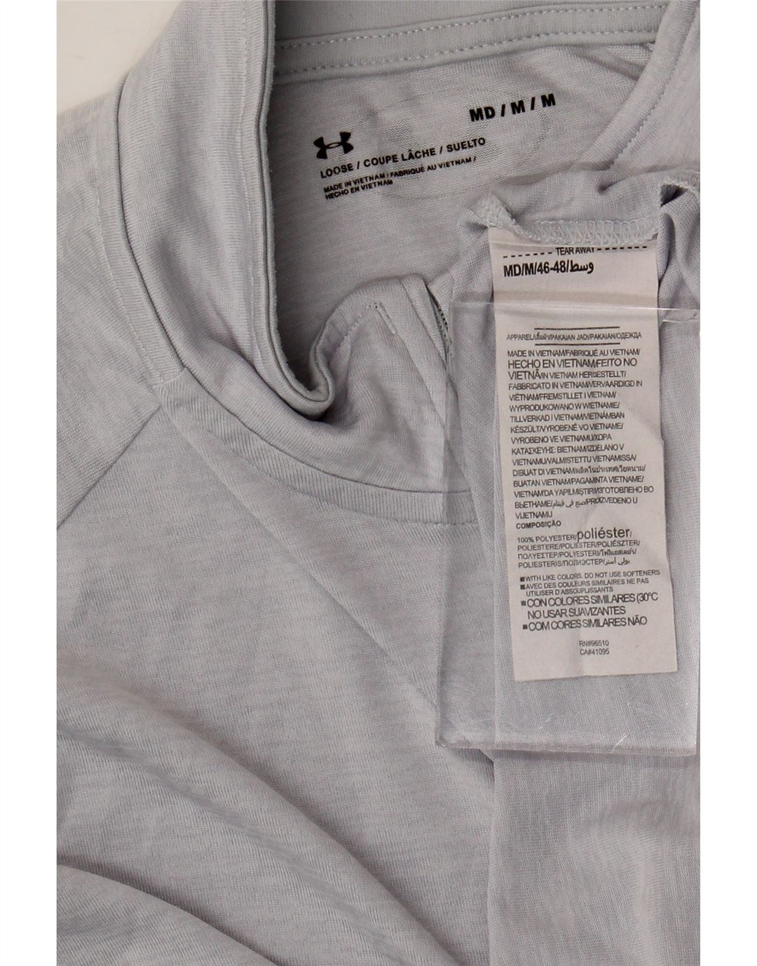 Under Armour Mens Zip Neck Pullover Tracksuit Top Medium Grey Polyester