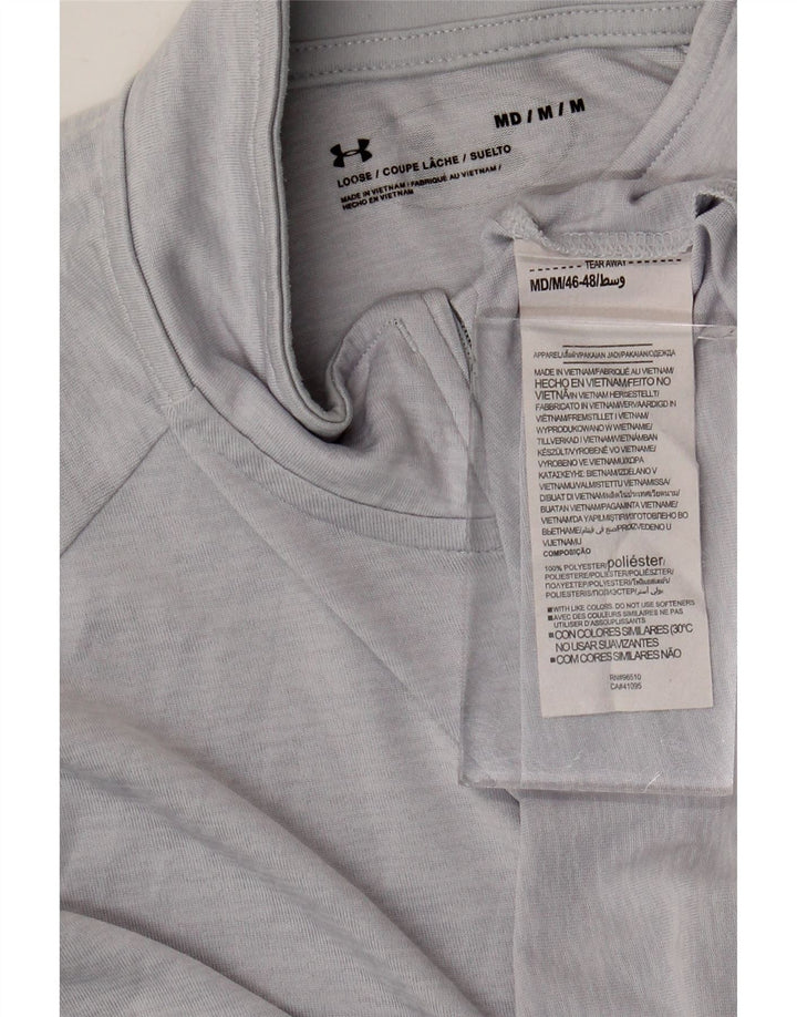 Under Armour Mens Zip Neck Pullover Tracksuit Top Medium Grey Polyester
