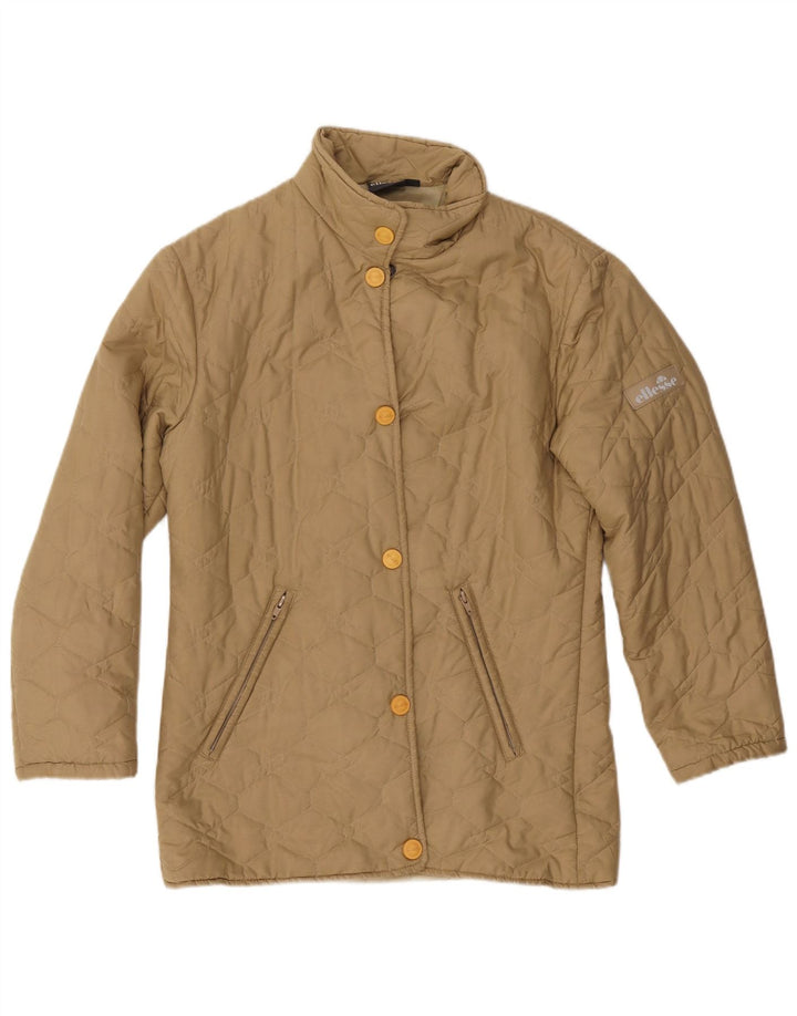 Ellesse Womens Oversized Quilted Jacket UK 10 Small  Beige Polyester