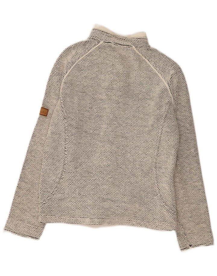 Weird Fish Womens Button Neck Sweatshirt Jumper UK 10 Small Grey Cotton