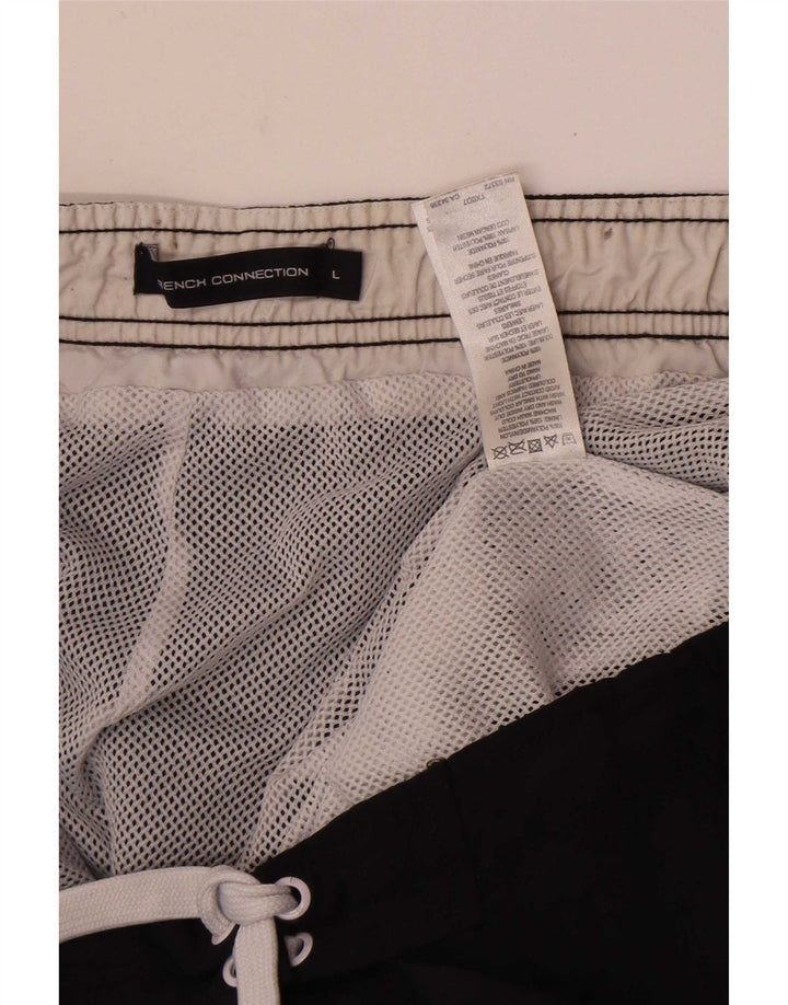 French Connection Mens Swimming Shorts Large Black Colourblock Polyamide