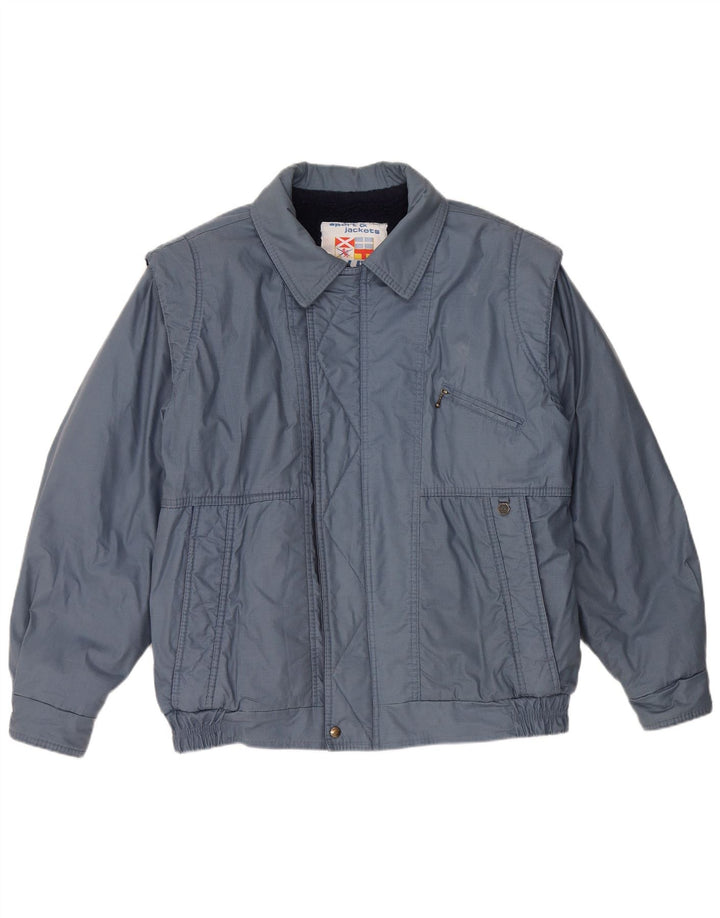 Polbot Mens Bomber Jacket UK 42 XL Blue Polyester