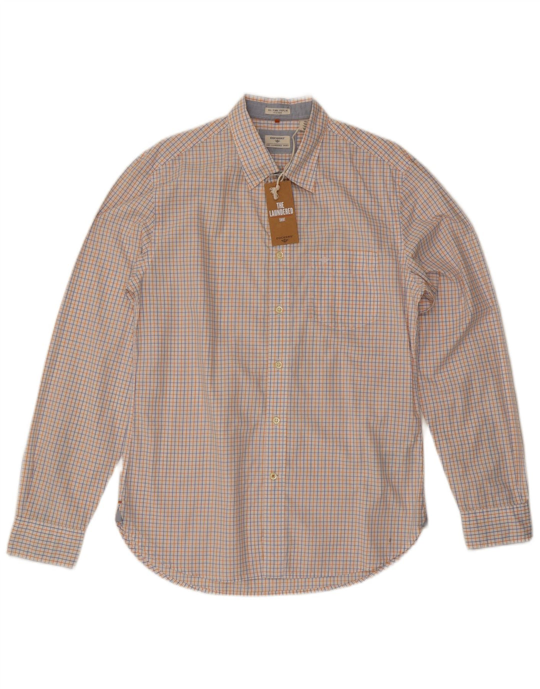 Dockers Mens Fitted Shirt Medium White Check Cotton