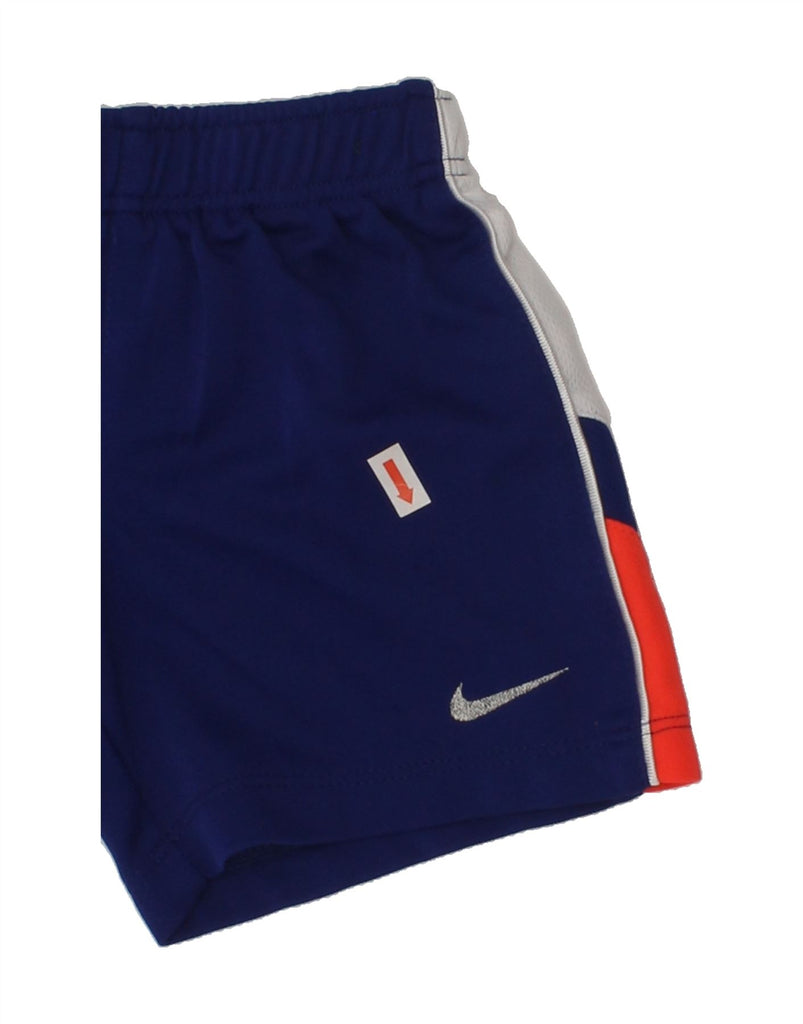 NIKE Baby Boys Sport Shorts 12-18 Months Navy Blue Colourblock Polyester | Vintage Nike | Thrift | Second-Hand Nike | Used Clothing | Messina Hembry 