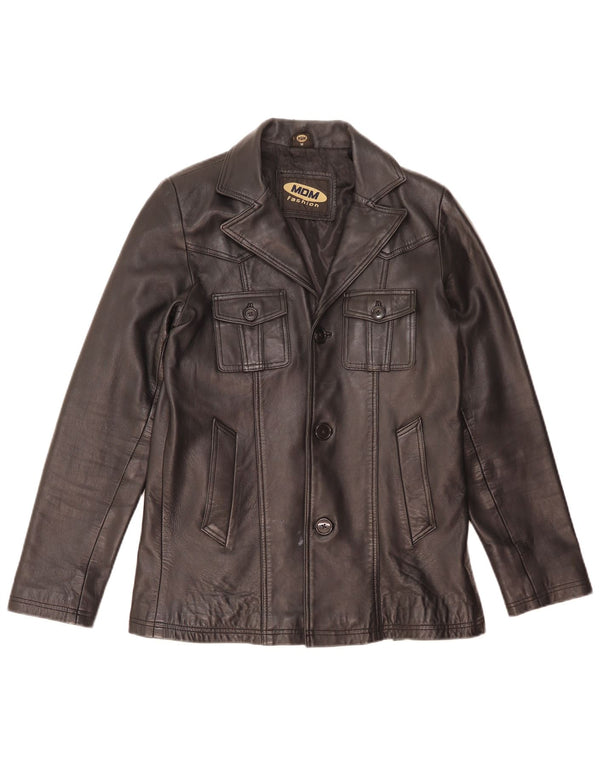 MDM Mens Leather Jacket UK 38 Medium Black Leather