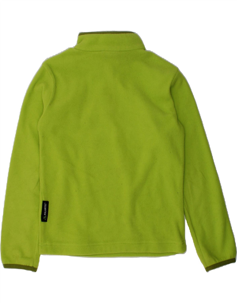 JACK WOLFSKIN Girls Graphic Zip Neck Fleece Jumper 7-8 Years Green | Vintage Jack Wolfskin | Thrift | Second-Hand Jack Wolfskin | Used Clothing | Messina Hembry 