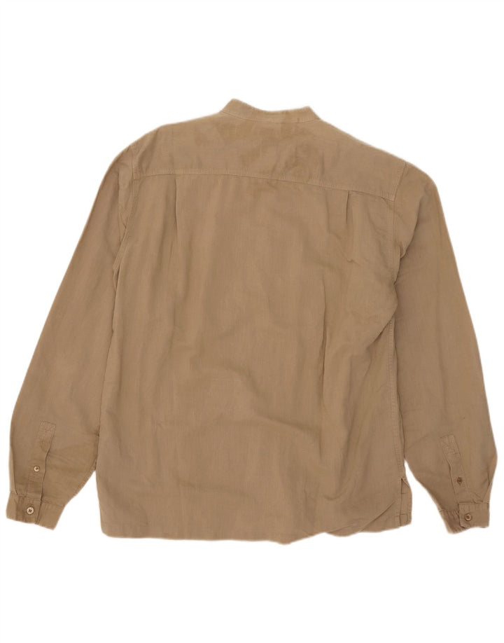 Gas Mens Shirt Large Beige Rayon