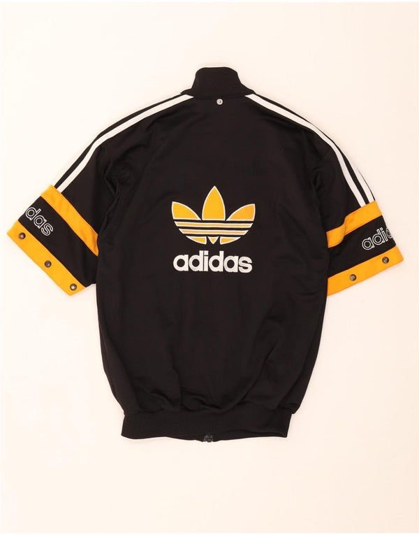 Adidas Boys Graphic Tracksuit Top Jacket 11-12 Years Black Colourblock
