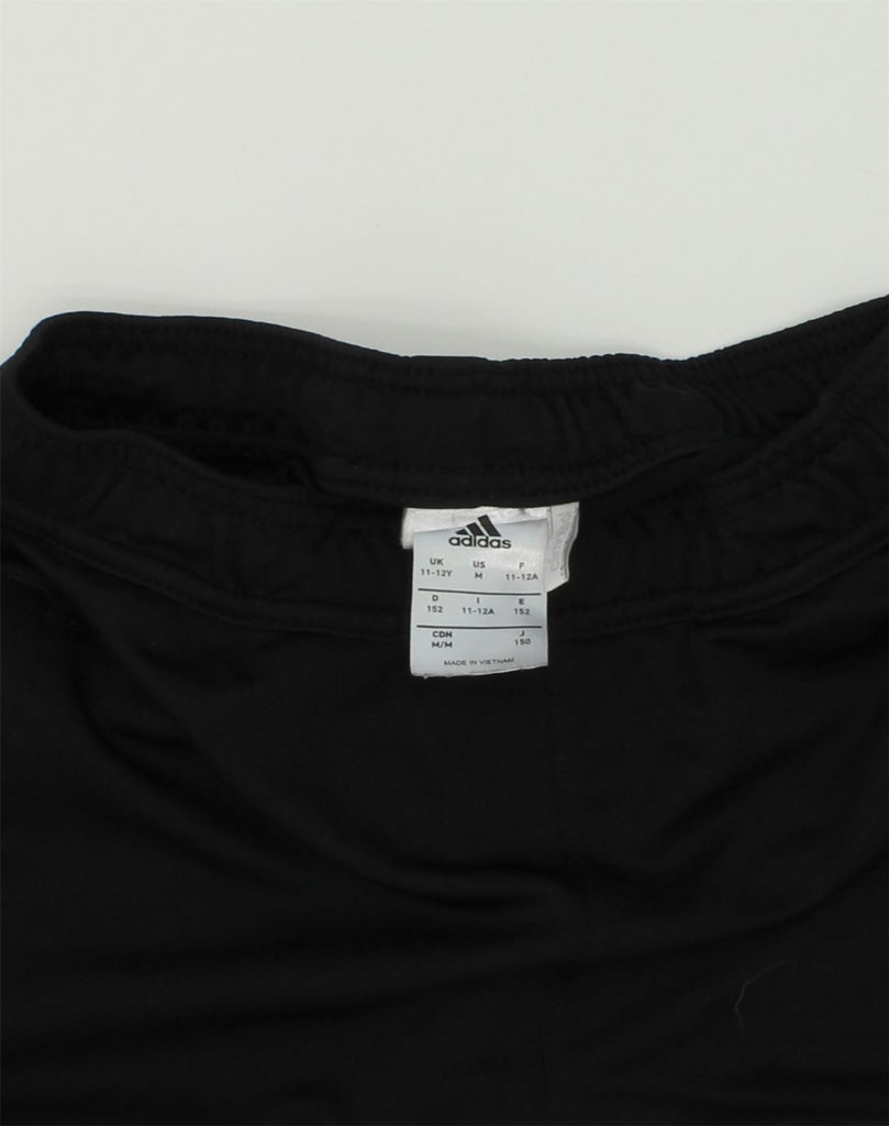 ADIDAS Girls Tracksuit Trousers 11-12 Years Black Polyester | Vintage Adidas | Thrift | Second-Hand Adidas | Used Clothing | Messina Hembry 