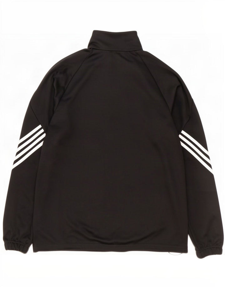 Adidas Mens Climalite Zip Neck Pullover Tracksuit Top Large Black Polyester