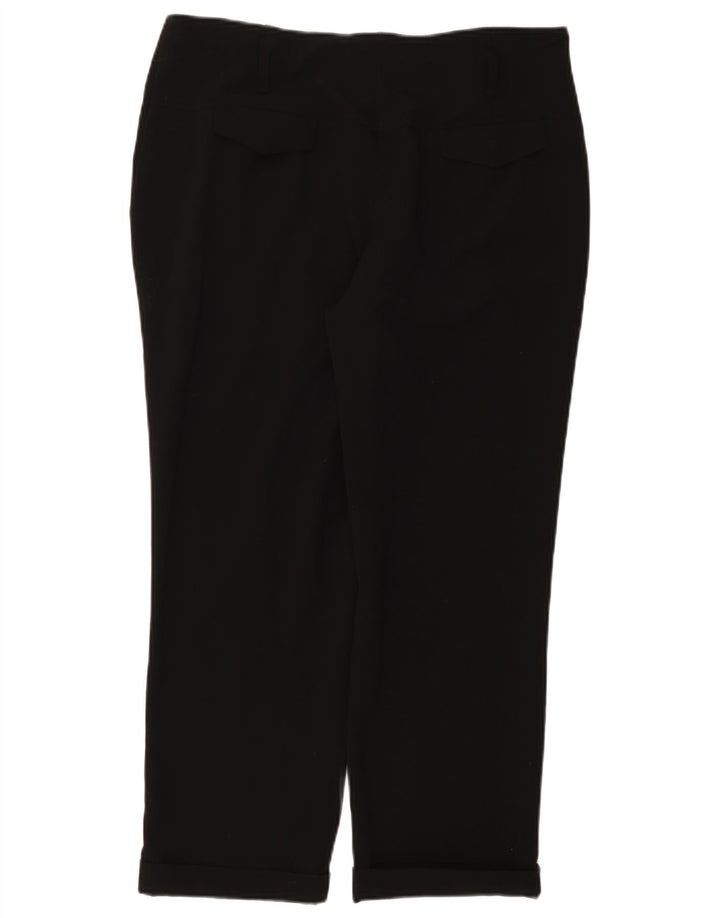 CALVIN KLEIN Womens Straight Cropped Trousers US 12 Large W36 L26 Black