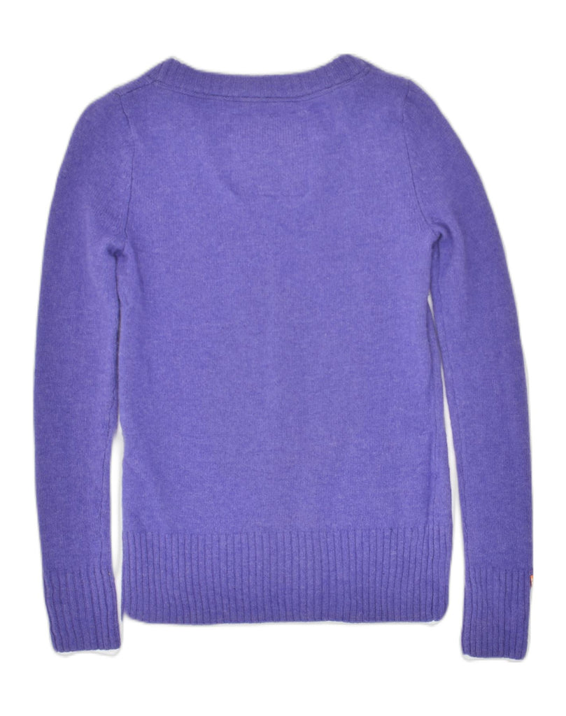 SUPERDRY Womens Boat Neck Jumper Sweater UK 10 Small Purple Lambswool | Vintage Superdry | Thrift | Second-Hand Superdry | Used Clothing | Messina Hembry 