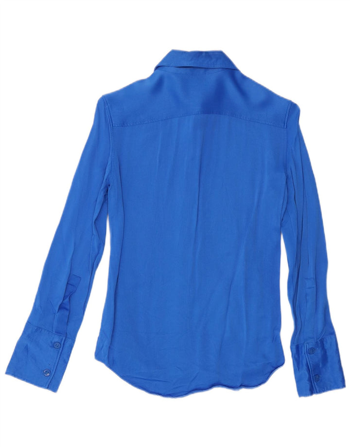 Zara Womens Shirt UK 6 XS Blue Viscose