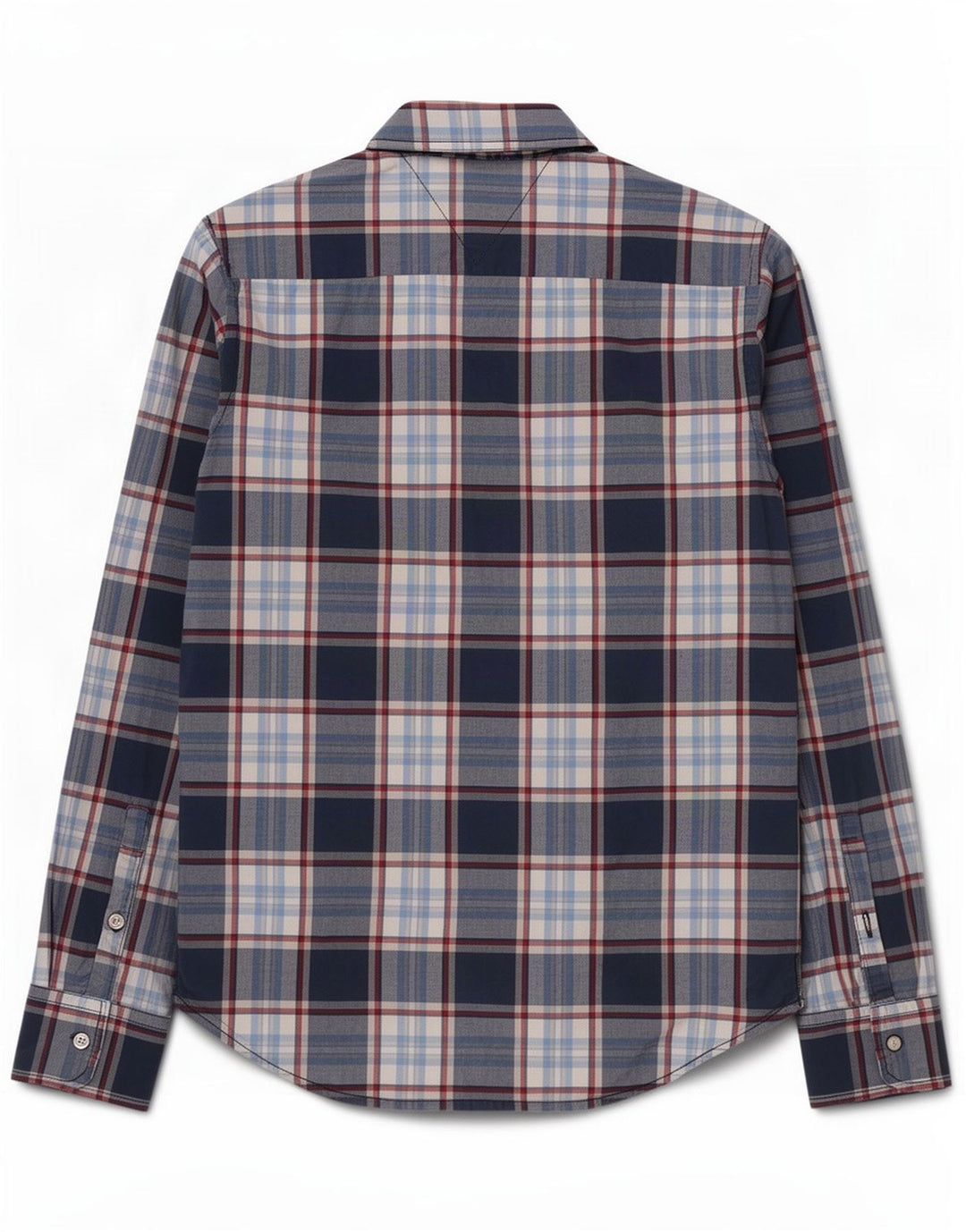 Tommy Hilfiger Mens Shirt Medium Navy Blue Check Cotton