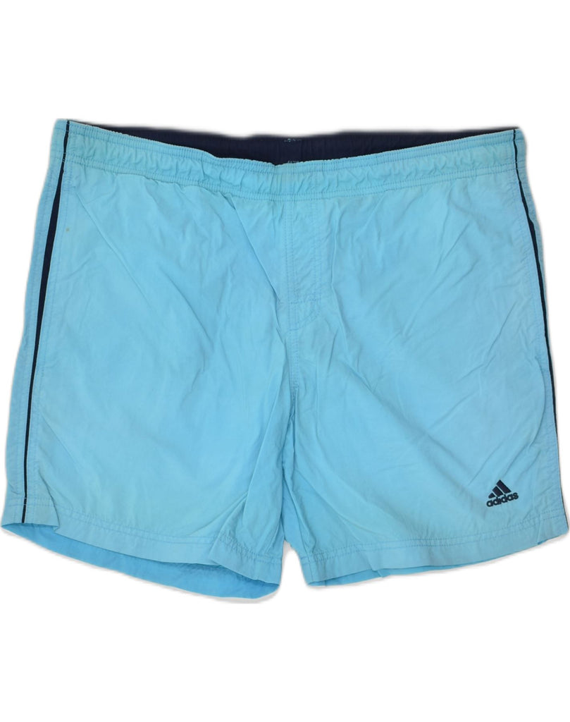 ADIDAS Mens Sport Shorts Medium Blue Nylon | Vintage Adidas | Thrift | Second-Hand Adidas | Used Clothing | Messina Hembry 