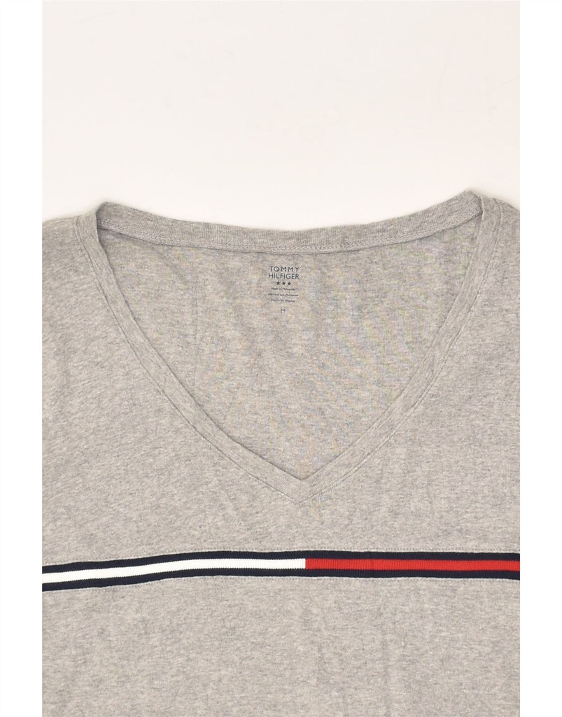 TOMMY HILFIGER Womens Top Long Sleeve UK 12 Medium Grey Cotton | Vintage Tommy Hilfiger | Thrift | Second-Hand Tommy Hilfiger | Used Clothing | Messina Hembry 