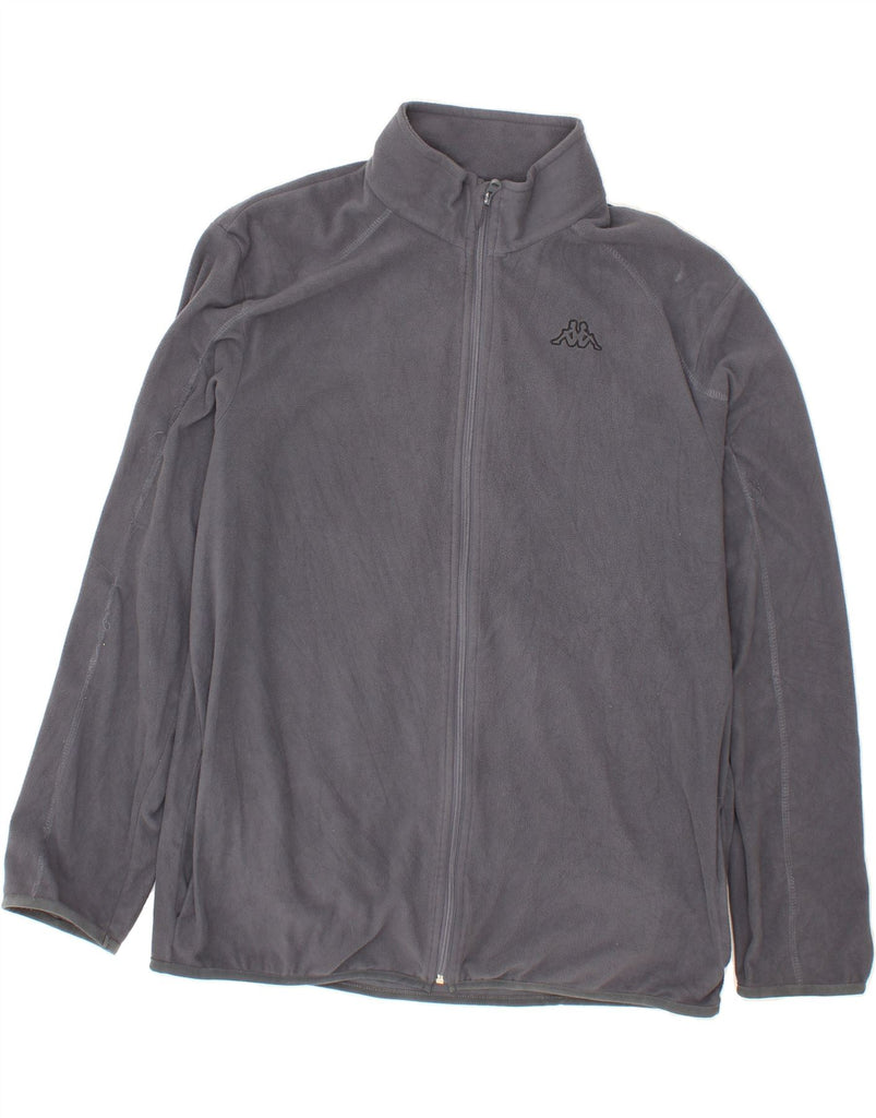 KAPPA Mens Fleece Jacket UK 44 2XL Grey Polyamide Vintage Kappa and Second-Hand Kappa from Messina Hembry 