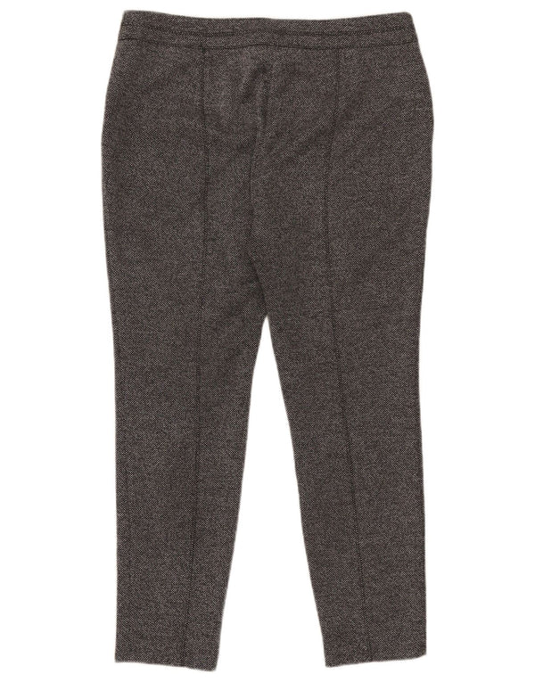 M&Co Womens Petite Slim Cropped Trousers UK 14 Large W32 L26 Black Flecked