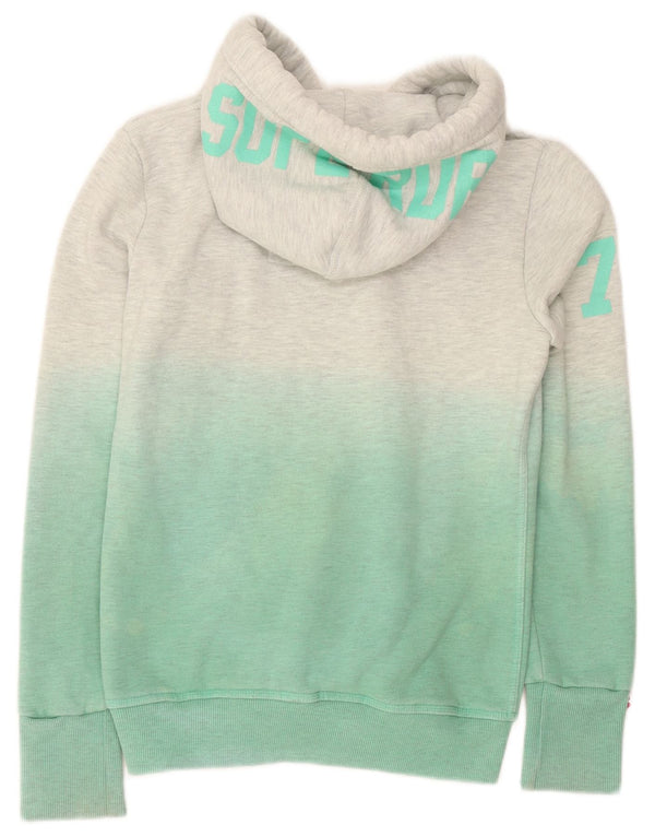 Superdry Womens Graphic Hoodie Jumper UK 10 Small Green Colourblock