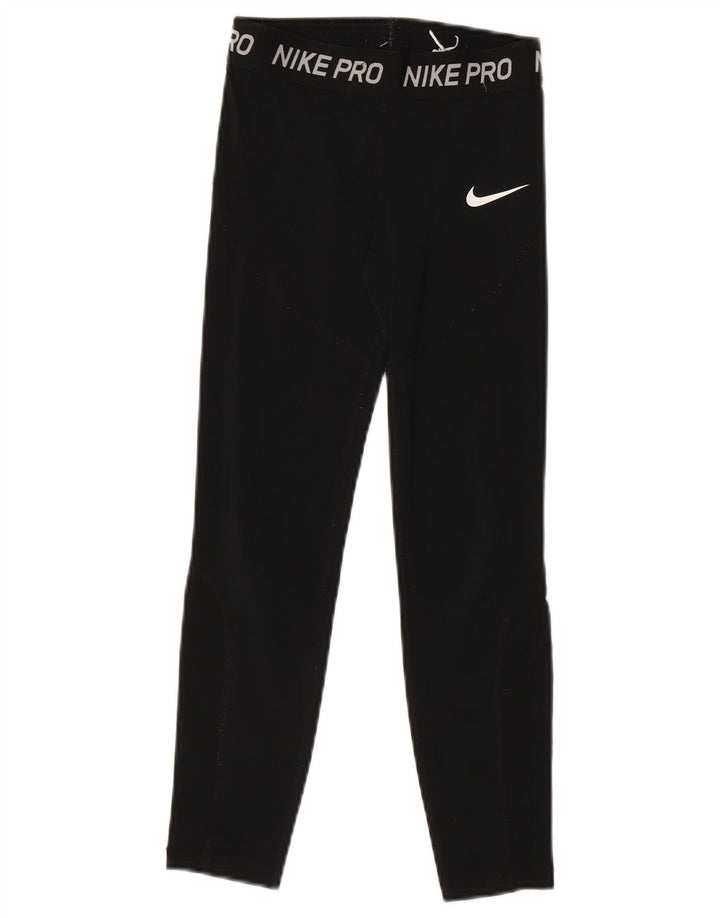 NIKE Girls Graphic Leggings 9-10 Years Black