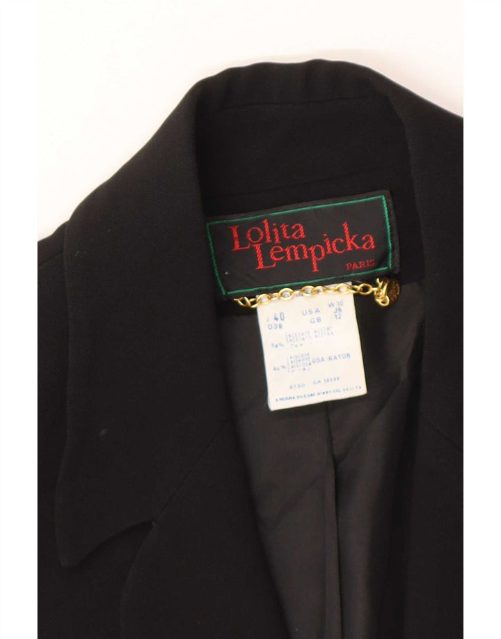 Lolita Lempicka Womens 1 Button Blazer Jacket UK 12 Medium Black Acetate