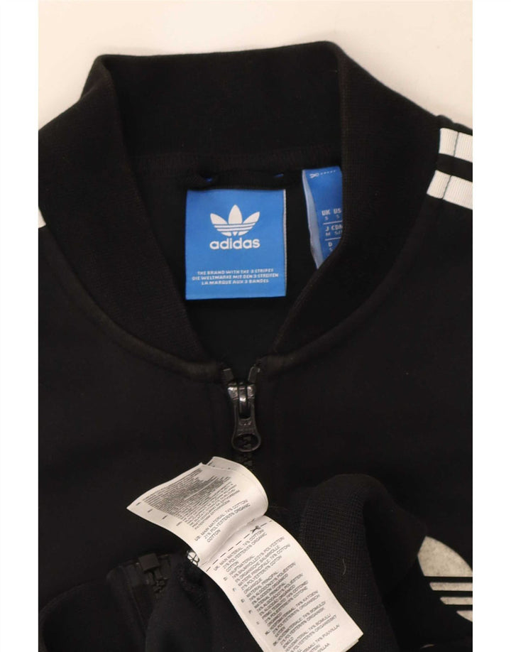 Adidas Mens Tracksuit Top Jacket Small Black Cotton