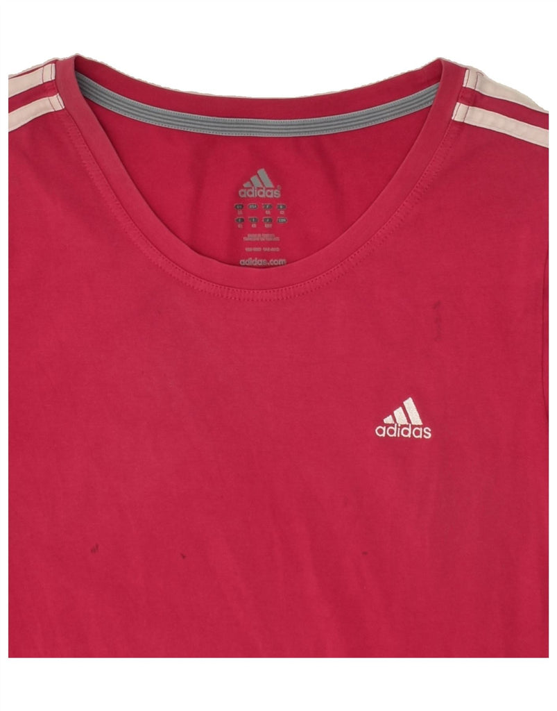 ADIDAS Womens T-Shirt Top UK 16 Large  Pink Cotton | Vintage Adidas | Thrift | Second-Hand Adidas | Used Clothing | Messina Hembry 