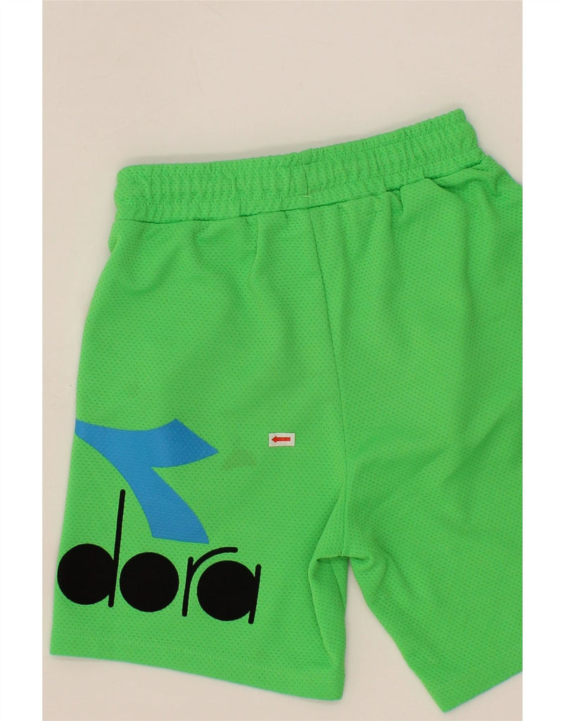 DIADORA Boys Graphic Sport Shorts 5-6 Years  Green Polyester Vintage Diadora and Second-Hand Diadora from Messina Hembry 