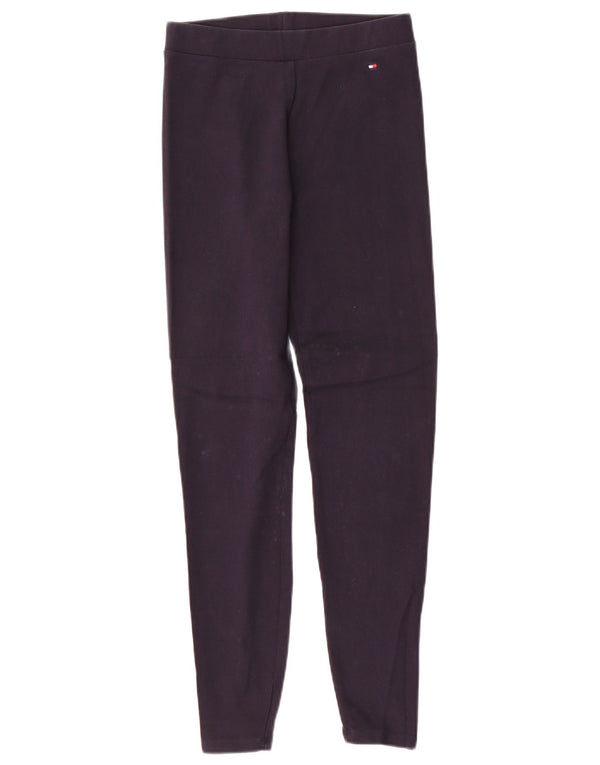 Tommy Hilfiger Womens Graphic Leggings UK 10 Small Navy Blue Cotton