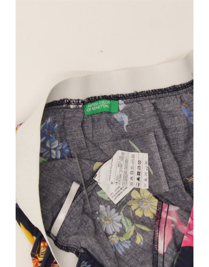 BENETTON Womens A-Line Skirt Medium W32  Blue Floral Cotton Vintage Benetton and Second-Hand Benetton from Messina Hembry 