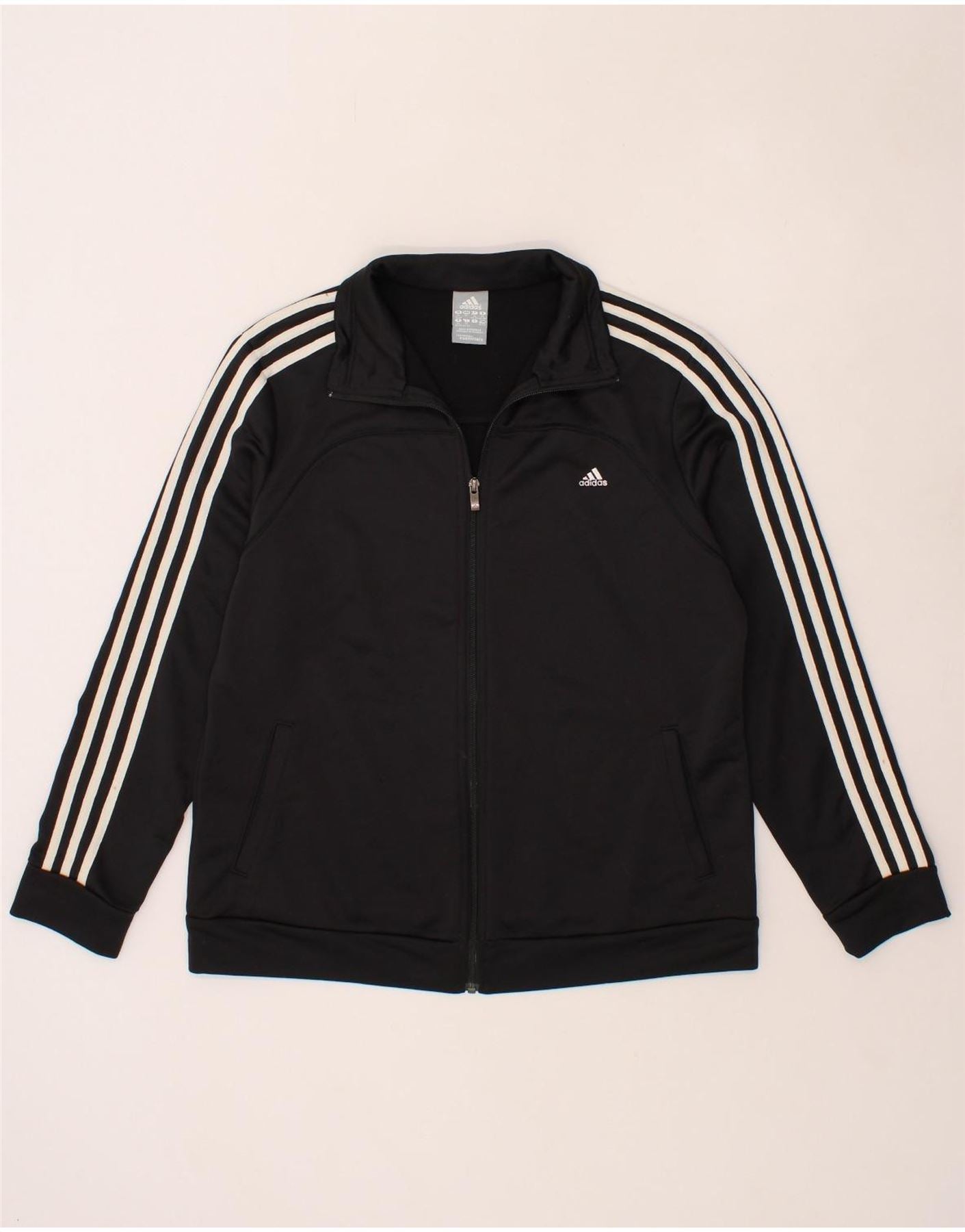 ADIDAS Womens Tracksuit Top Jacket UK 20 22 XL Black Polyester