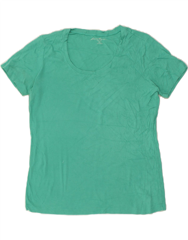 EDDIE BAUER Womens T-Shirt Top UK 18 XL Green Cotton | Vintage Eddie Bauer | Thrift | Second-Hand Eddie Bauer | Used Clothing | Messina Hembry 