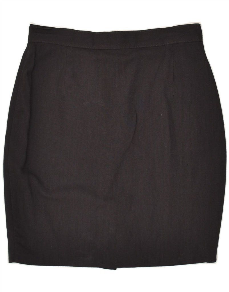 STEFANEL Womens Pencil Skirt IT 44 Medium W28 Black Acetate | Vintage Stefanel | Thrift | Second-Hand Stefanel | Used Clothing | Messina Hembry 