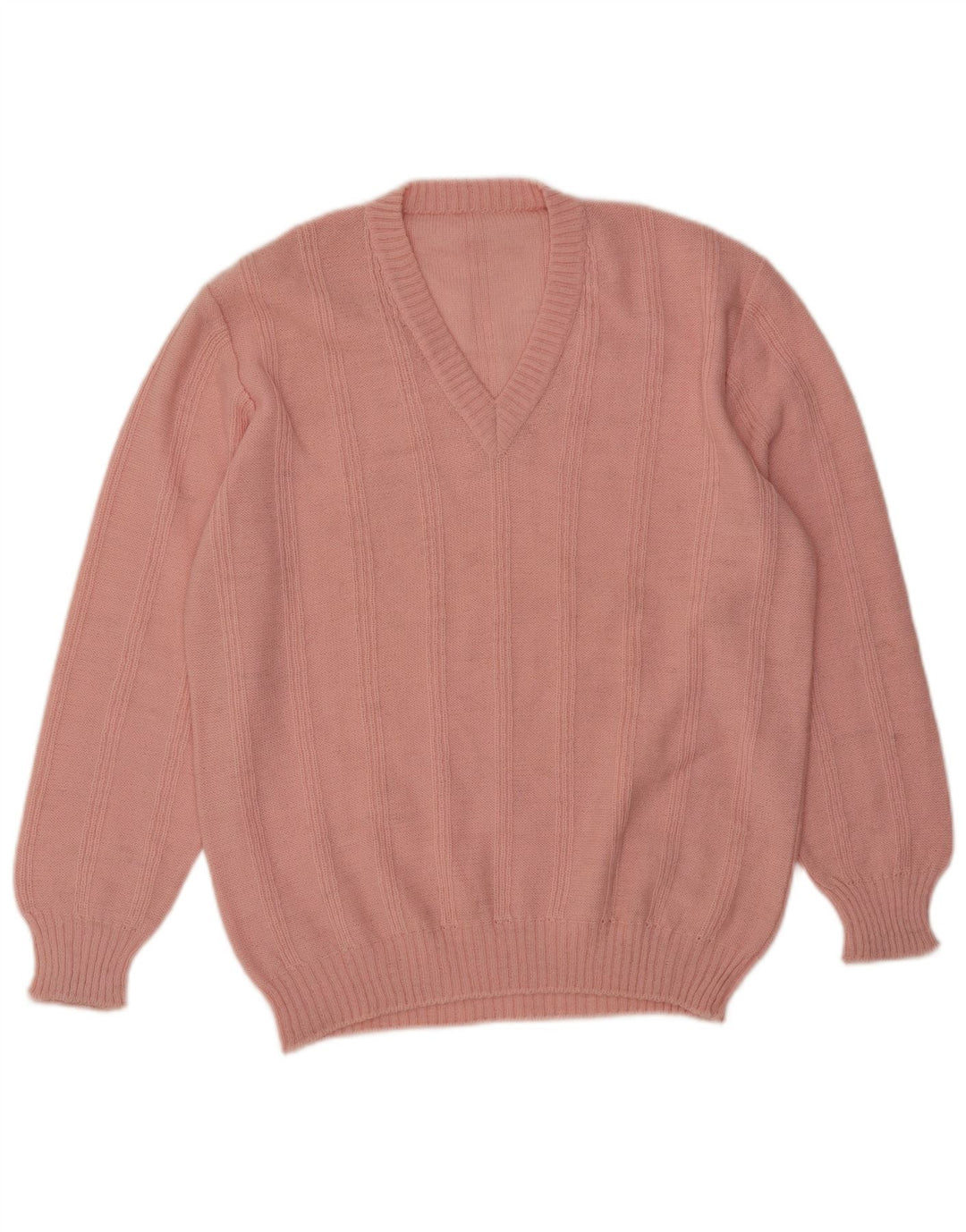 VINTAGE Womens V-Neck Jumper Sweater UK 18 XL Pink