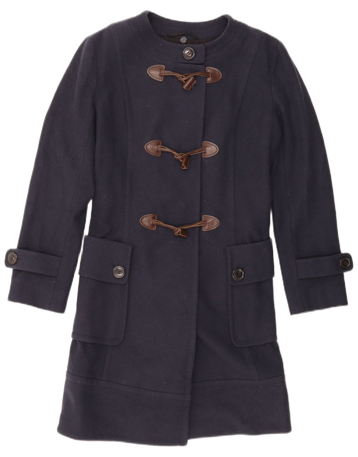 MARLBORO CLASSICS Womens Duffle Coat EU 42 Large Navy Blue Polyester