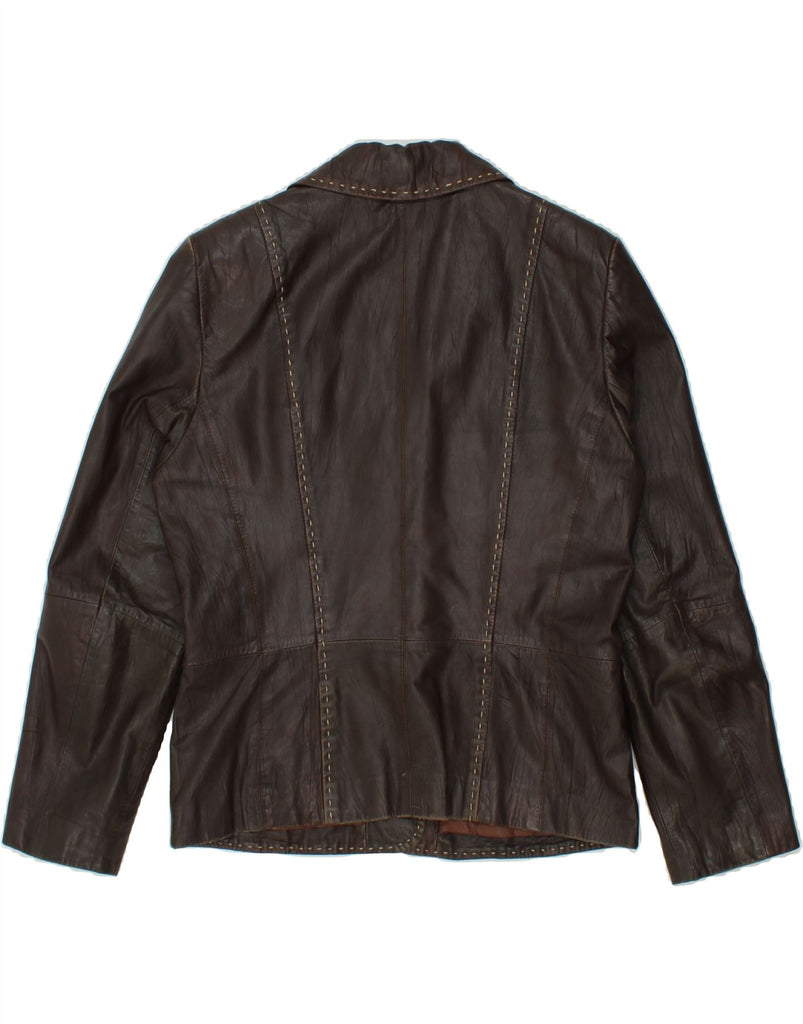 GERRY WEBER Womens Leather Jacket UK 12 Medium Brown Leather Vintage Gerry Weber and Second-Hand Gerry Weber from Messina Hembry 