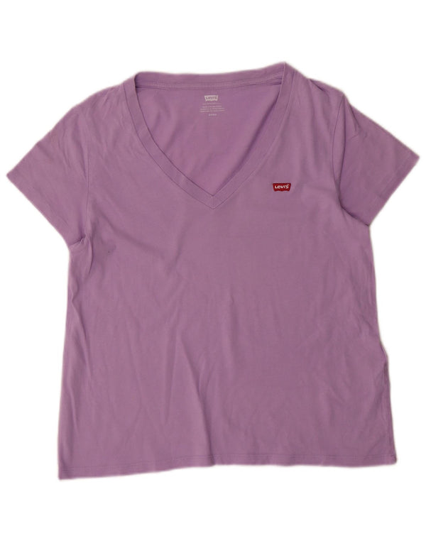 Levi's Womens T-Shirt Top UK 10 Small Purple Cotton