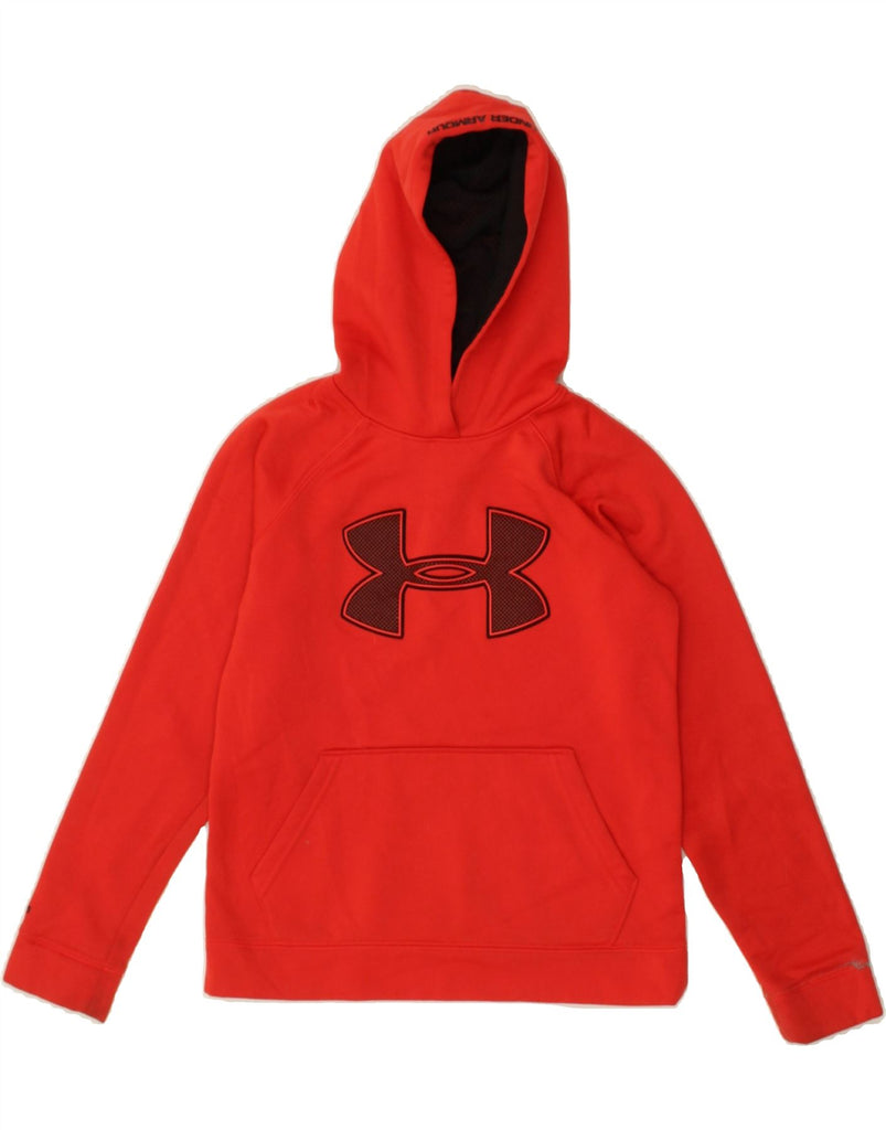 UNDER ARMOUR Boys Graphic Hoodie Jumper 10-11 Years Medium Red Polyester | Vintage Under Armour | Thrift | Second-Hand Under Armour | Used Clothing | Messina Hembry 
