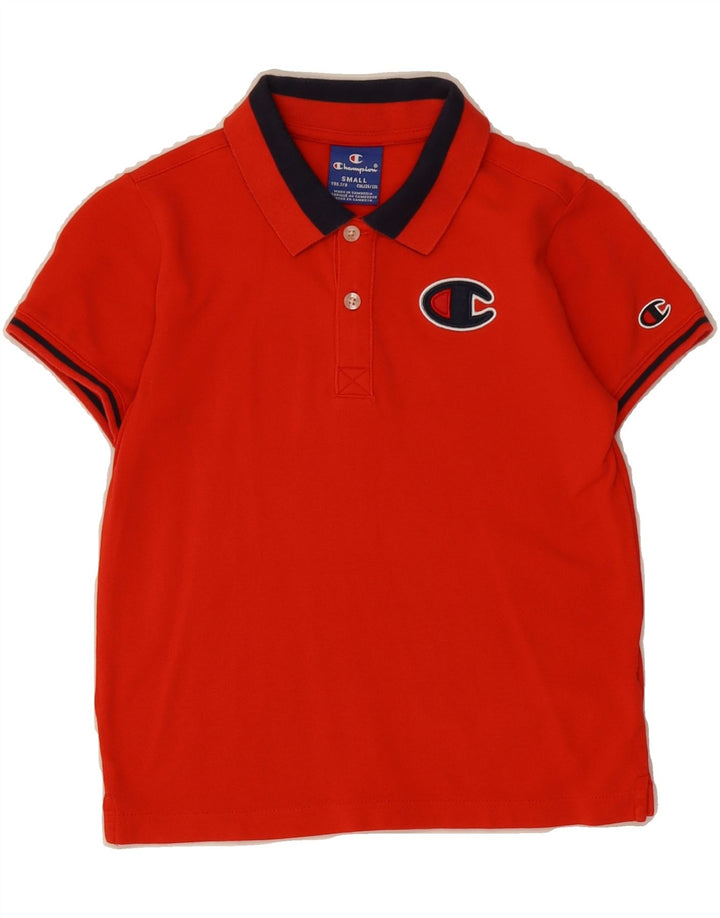 CHAMPION Boys Graphic Polo Shirt 7-8 Years Small Red Cotton Vintage Champion and Second-Hand Champion from Messina Hembry 