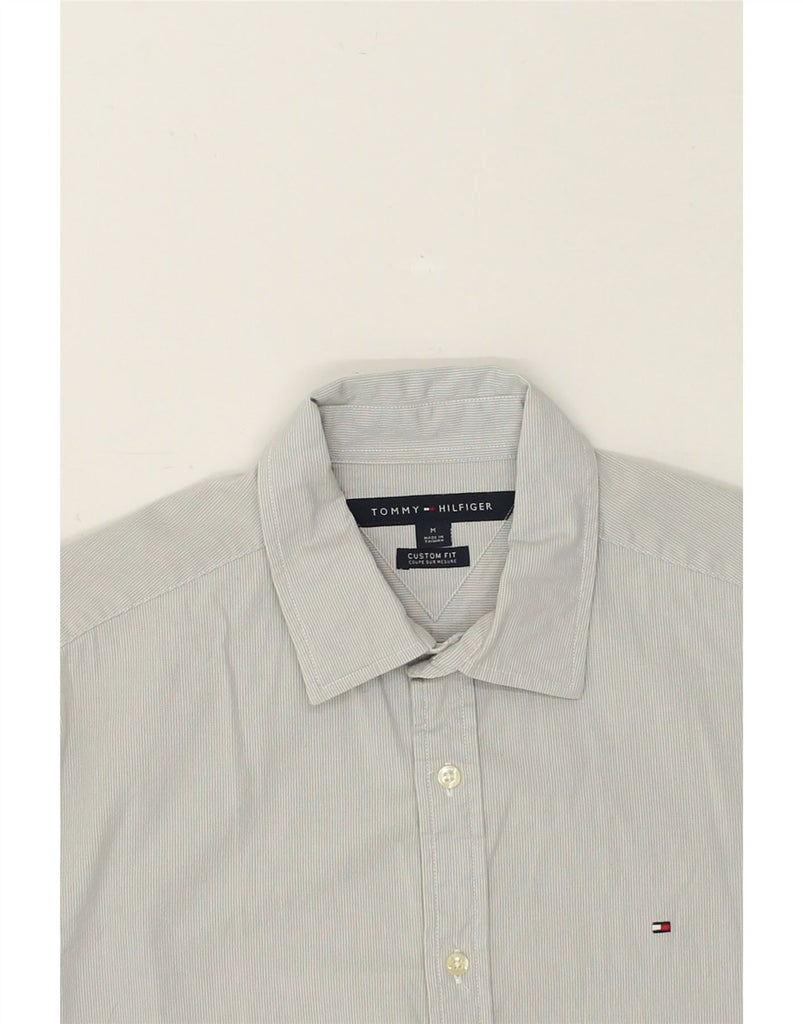 TOMMY HILFIGER Mens Custom Fit Shirt Medium Grey Pinstripe Cotton | Vintage Tommy Hilfiger | Thrift | Second-Hand Tommy Hilfiger | Used Clothing | Messina Hembry 