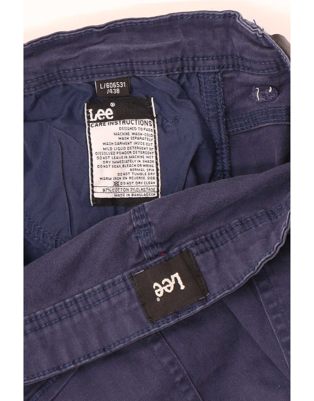 Lee Mens Casual Shorts Large W36 Navy Blue Cotton